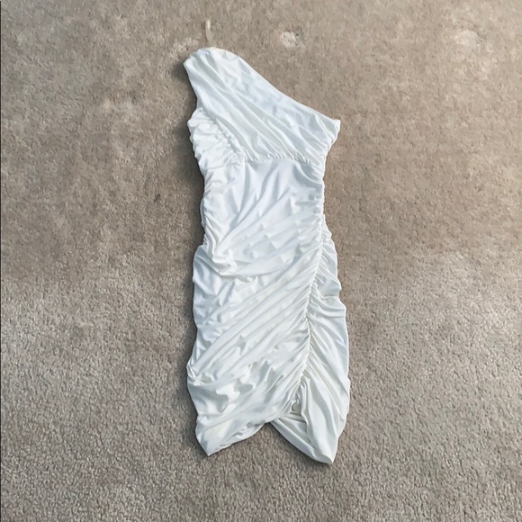 Women’s White Pencil Off Shoulder Mini Dress - Picture 2 of 6